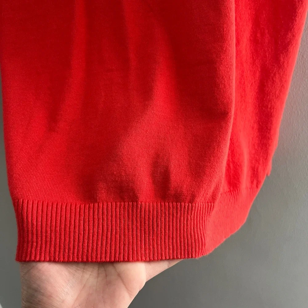 41 Hawthorn Womens Red Longline V-Neck Button Front Cardigan Sweater Size Medium